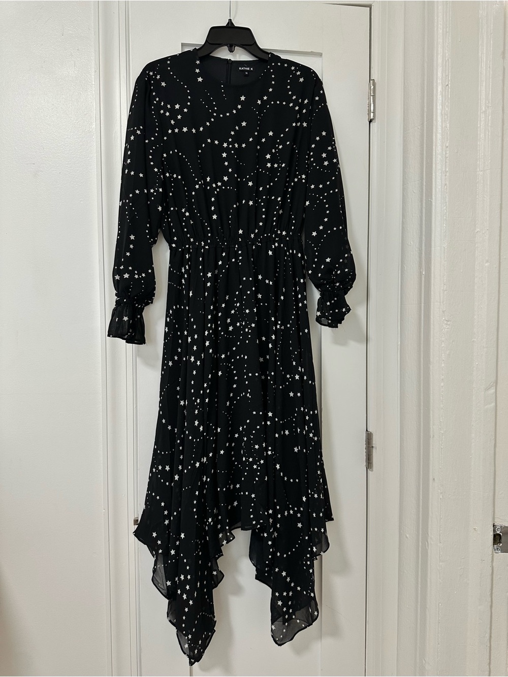 Kathie K Black Star-Print Dress